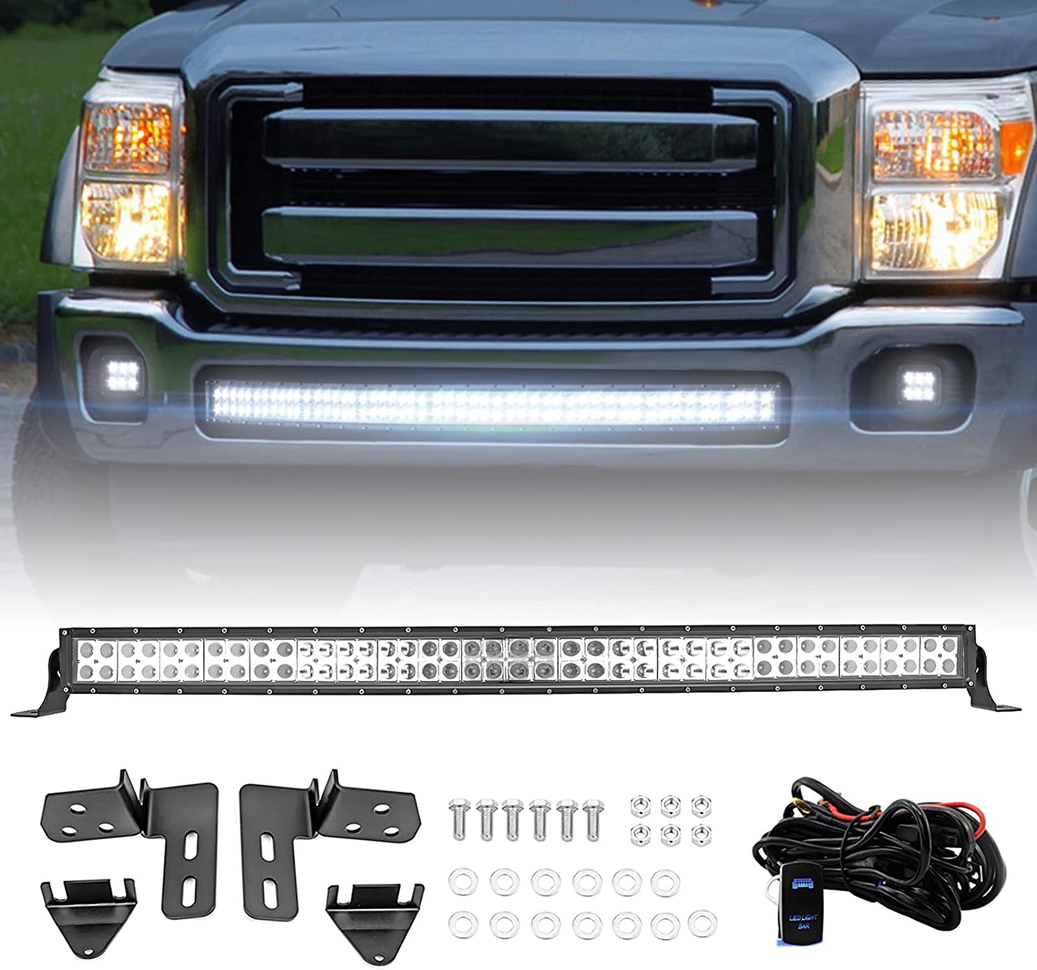 2011 2016 Ford F250 F350 Front Bumper Light Bar Lifted Lighting